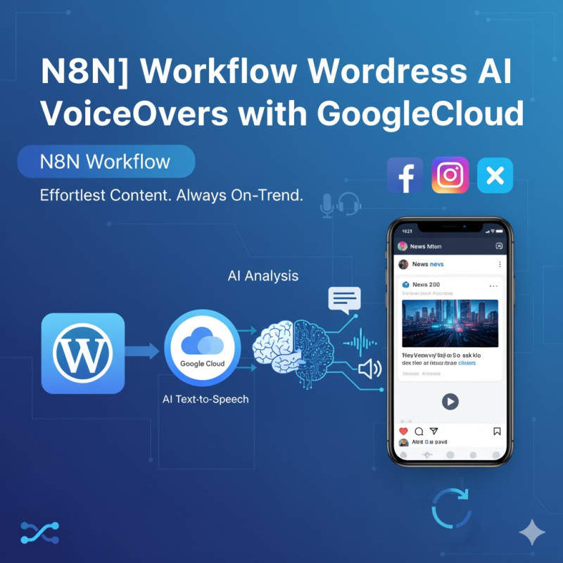 n8n Workflow Wordpress AI VoiceOvers with Google Cloud